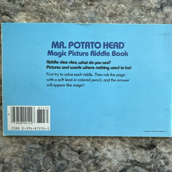 Mr Potato Head Magic Picture Riddle Book 1985 Unused Coloring Book - Picture 2 of 2